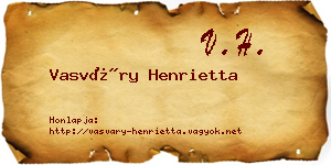 Vasváry Henrietta névjegykártya