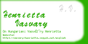 henrietta vasvary business card